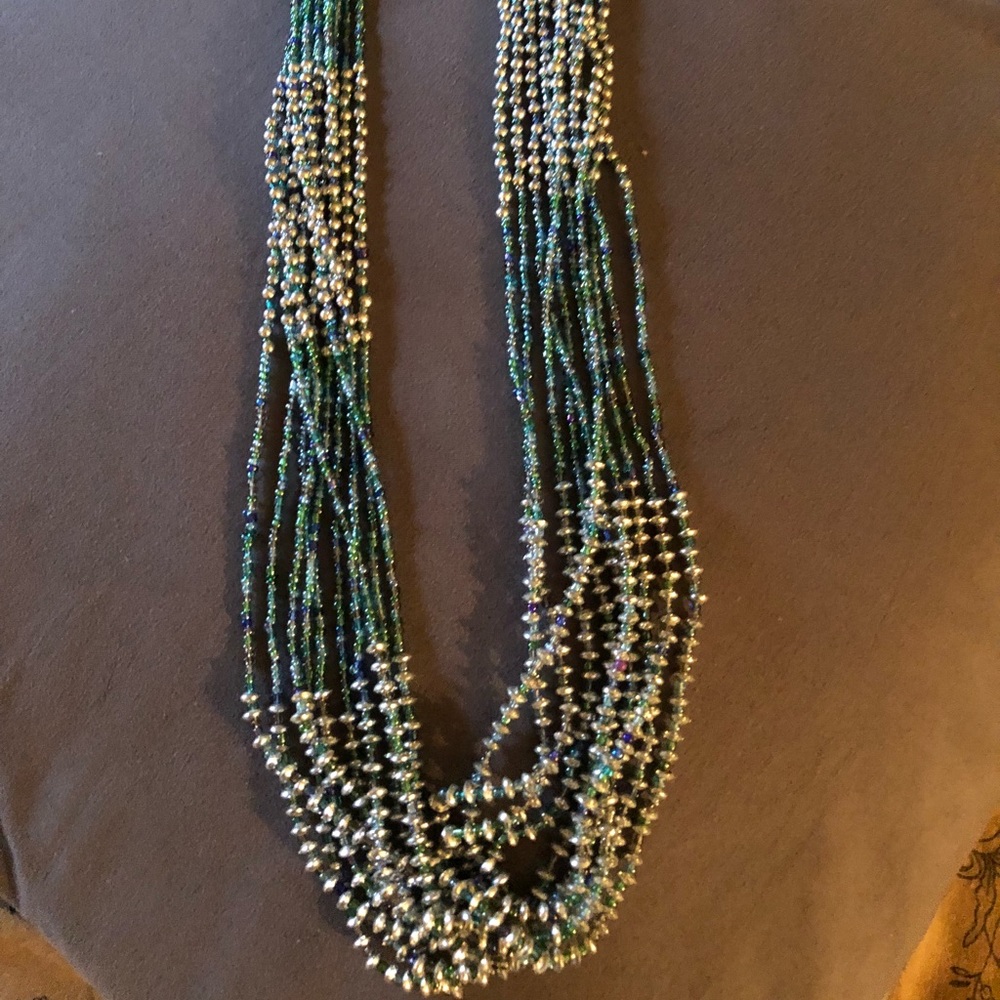 Beautiful silver and turquoise beaded necklace